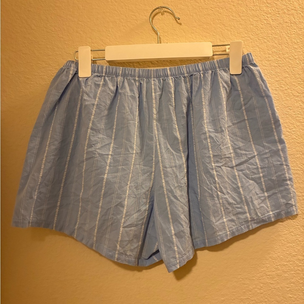 aerie Light Blue Striped Boxer Shorts NEW - Picture 3 of 4